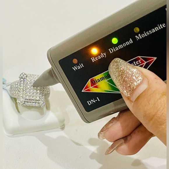 VS D Clarity GRA Certified Men Iced out Ring 14k Gold Vermeil Moissanite Diamond - Picture 3 of 8